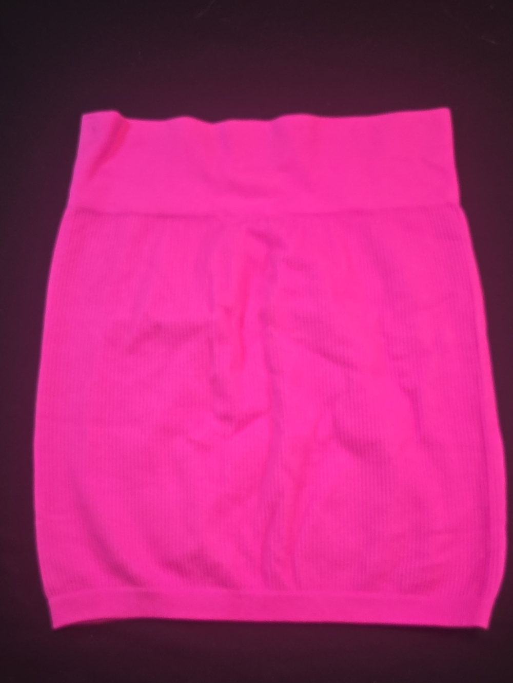 Neon Pink Ribbed Knit Pencil Skirt ALL 009